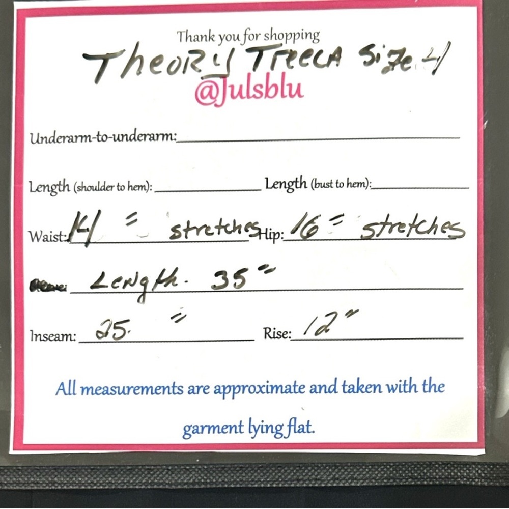 THEORY Treeca Pull-On Cropped Work Trouser Pant in Admiral Crepe size NWT - Picture 16 of 16